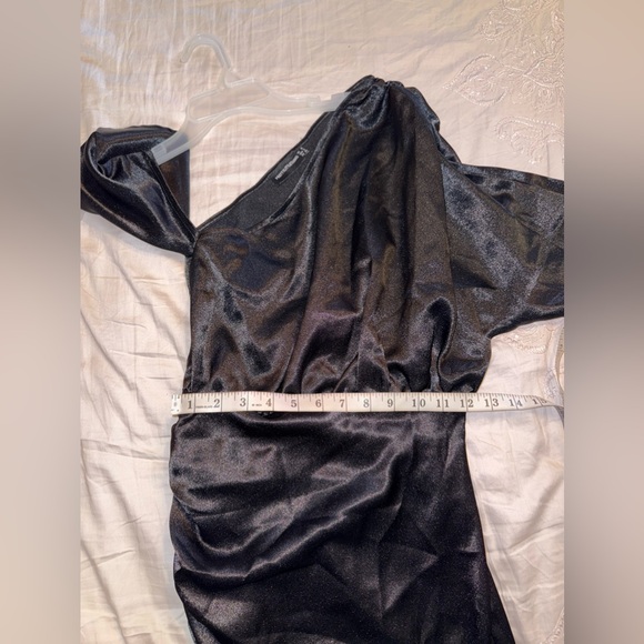 Pretty Little Thing NWOT Black Satin Midi Dress - Picture 6 of 8